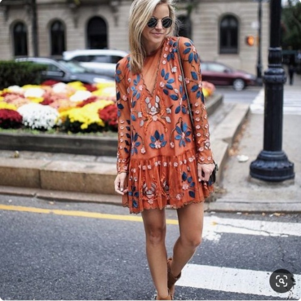 Free People Embroidered Bohemian dress